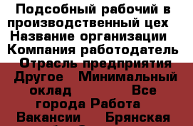 Подсобный рабочий в производственный цех › Название организации ­ Компания-работодатель › Отрасль предприятия ­ Другое › Минимальный оклад ­ 20 000 - Все города Работа » Вакансии   . Брянская обл.,Сельцо г.